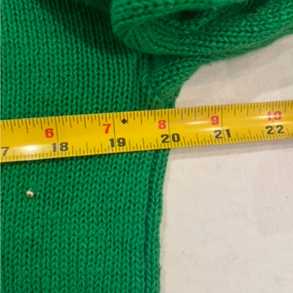 Vintage bright Green colorful Sequin Ornament fancy ugly sweater. So pretty! - Picture 7 of 8